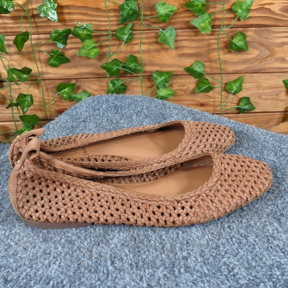 Joie Women 9 Brown Woven Leather Ballet Flats Slip-On Casual Shoes Soft Comfort - Picture 3 of 6